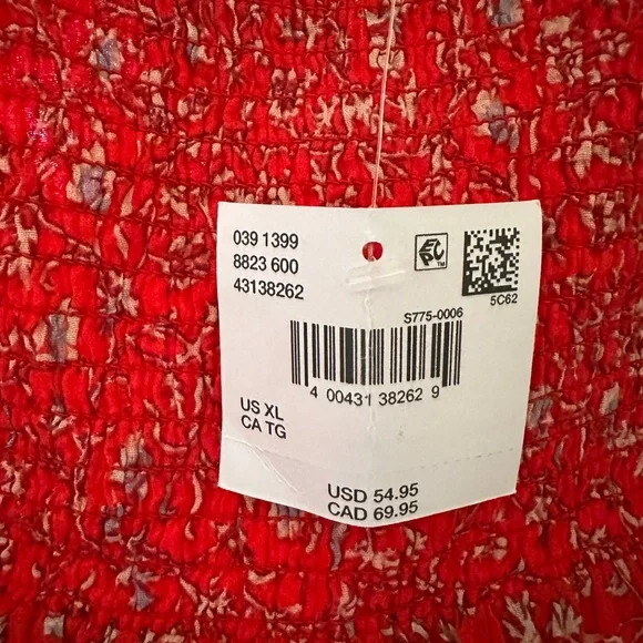 American Eagle Outfitters Red and White Floral Mini Dress - Picture 4 of 4